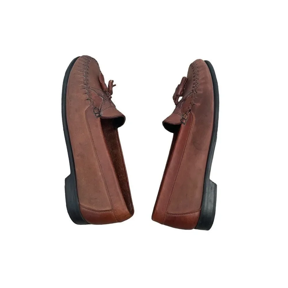 Johnston & Murphy J. Murphy brown leather tassel loader oxford shoes men’s 10.5